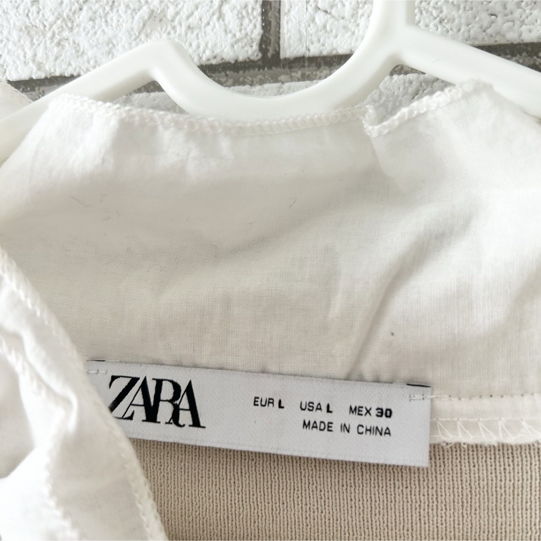ZARA(ザラ)のZARA フリルリボンニット トップス ベージュ フレンチガーリー レディースのトップス(ニット/セーター)の商品写真
