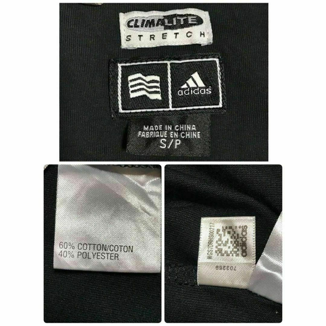 adidas(アディダス)の【美品】アディダス　刺繍ロゴ入りポロシャツ　薄手　ブラック　A507 メンズのトップス(ポロシャツ)の商品写真