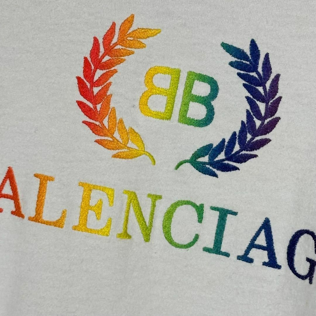 BALENCIAGA』 バレンシアガ (S) レインボーロゴ Tシャツ BALENCIAGA』 バレンシアガ (S) レインボーロゴ Tシャツ