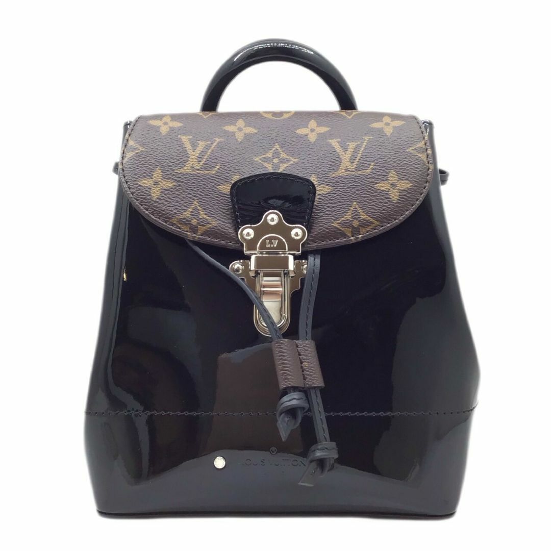 約18cmショルダーLOUIS VUITTON　ルイ ヴィトン　モノグラム　ヴェルニ　ホットスプリング　M55769　SR4119　リュックサック　バックパック　バッグ　カバン　鞄　PVC　ブラック　レディース　メンズ　ユニセックス