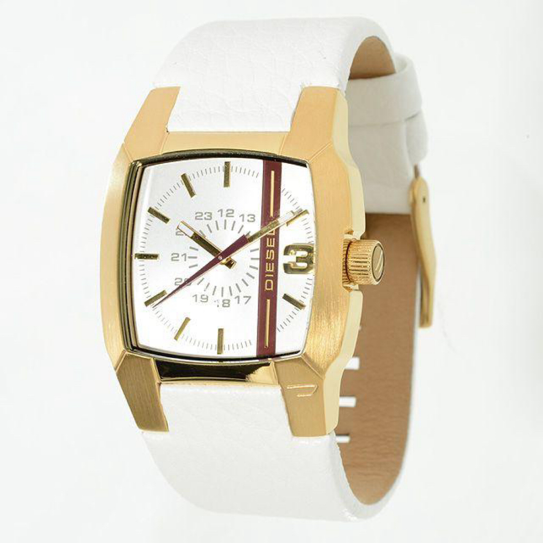 DIESEL(ディーゼル)の【DIESEL/ディーゼル】腕時計 アナログ レザー ホワイト ゴールド 人気 メンズの時計(腕時計(アナログ))の商品写真