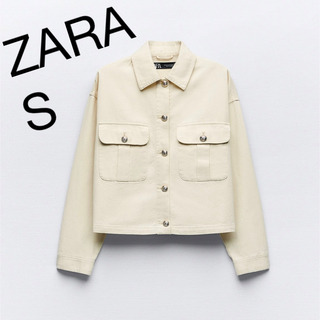 ザラ(ZARA)のゴールドボタンコットンシャツジャケット(テーラードジャケット)
