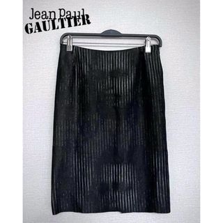 ジャンポールゴルチエ(Jean-Paul GAULTIER)のゴルチエ 01AWアーカイブオプティカルフェイススカート(ひざ丈スカート)