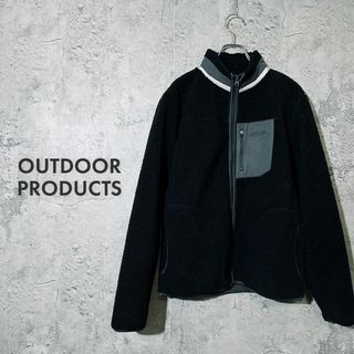 アウトドアプロダクツ(OUTDOOR PRODUCTS)の【翌日配送 ❀】アウトドア プロダクツ フリース トップス フルジップ 黒 M(ブルゾン)