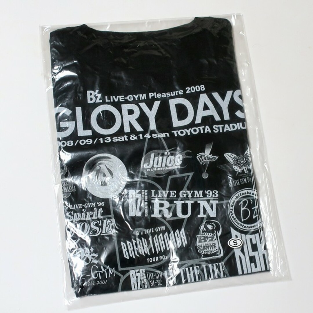 S ◆ B'z GLORY DAYS 2008 Tシャツ ブラック プリントミス エンタメ/ホビーのタレントグッズ(ミュージシャン)の商品写真