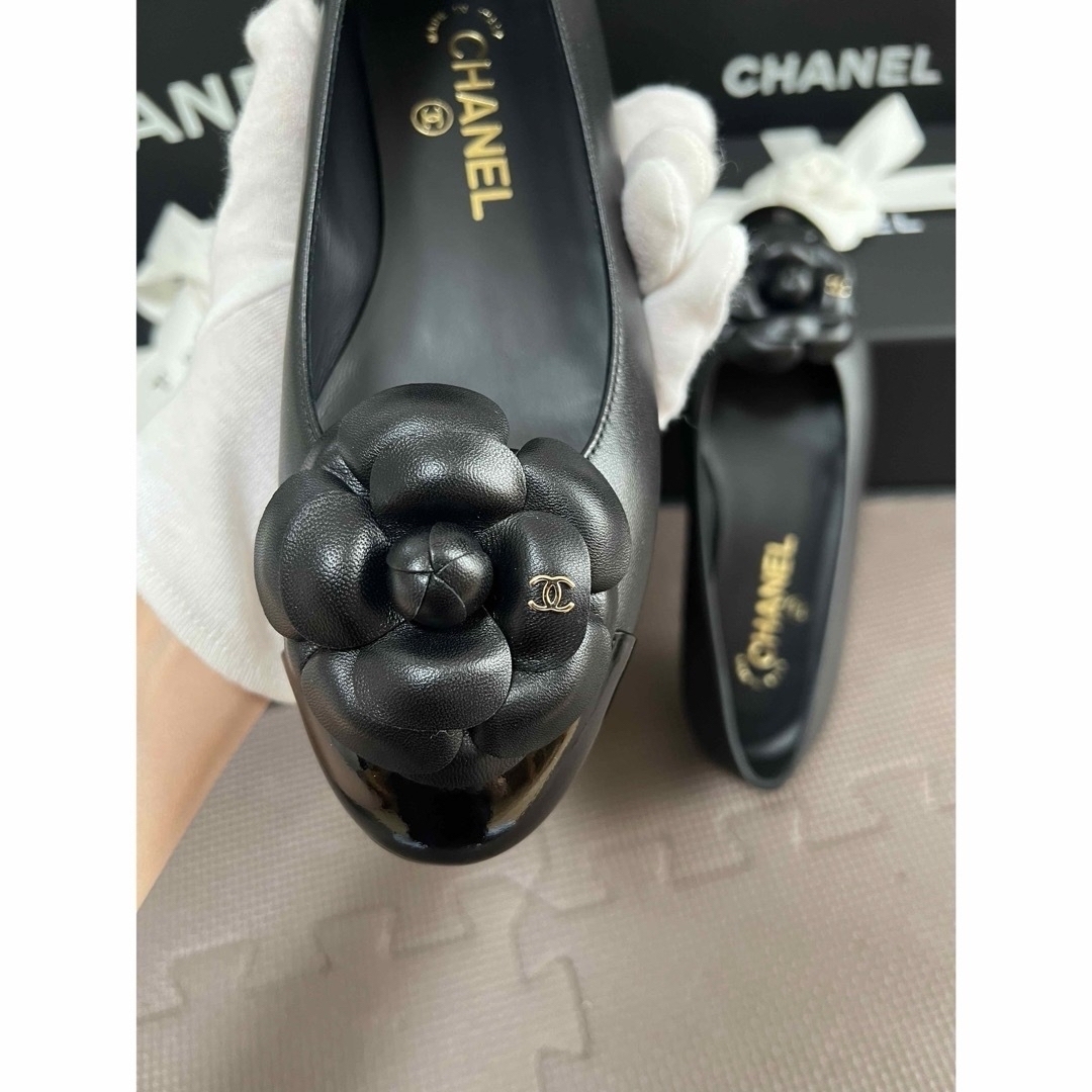 CHANEL(シャネル)の新品 CHANEL 24P 靴 フラット バレエシューズ パンプス カメリア レディースの靴/シューズ(バレエシューズ)の商品写真