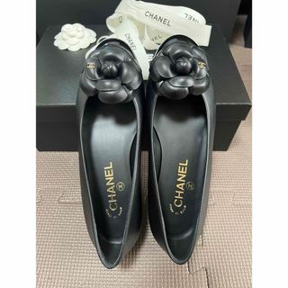 新品 CHANEL 24P 靴 フラット バレエシューズ パンプス カメリア