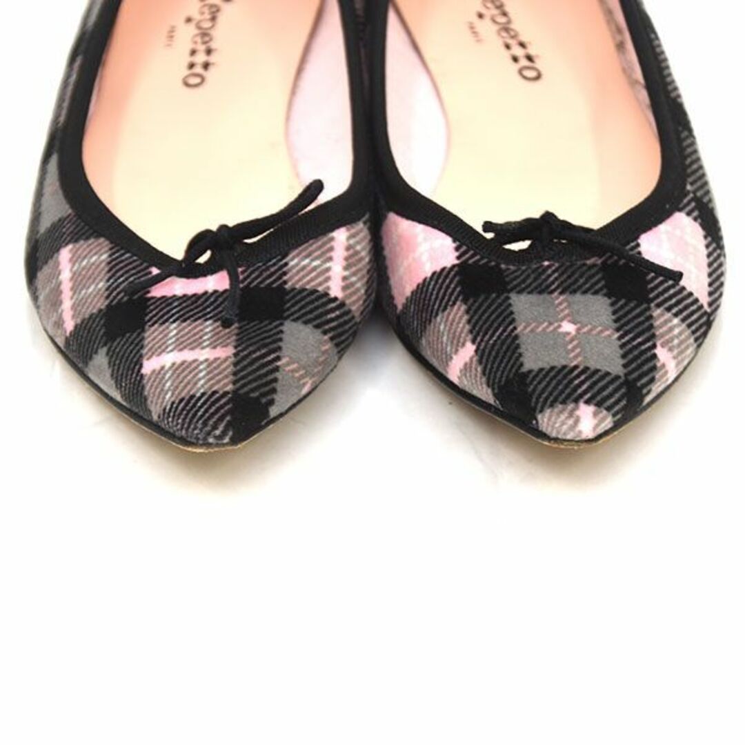 repetto(レペット)の美品♪レペット リボン チェック バレエシューズ フラットシューズ 35(約22 レディースの靴/シューズ(バレエシューズ)の商品写真