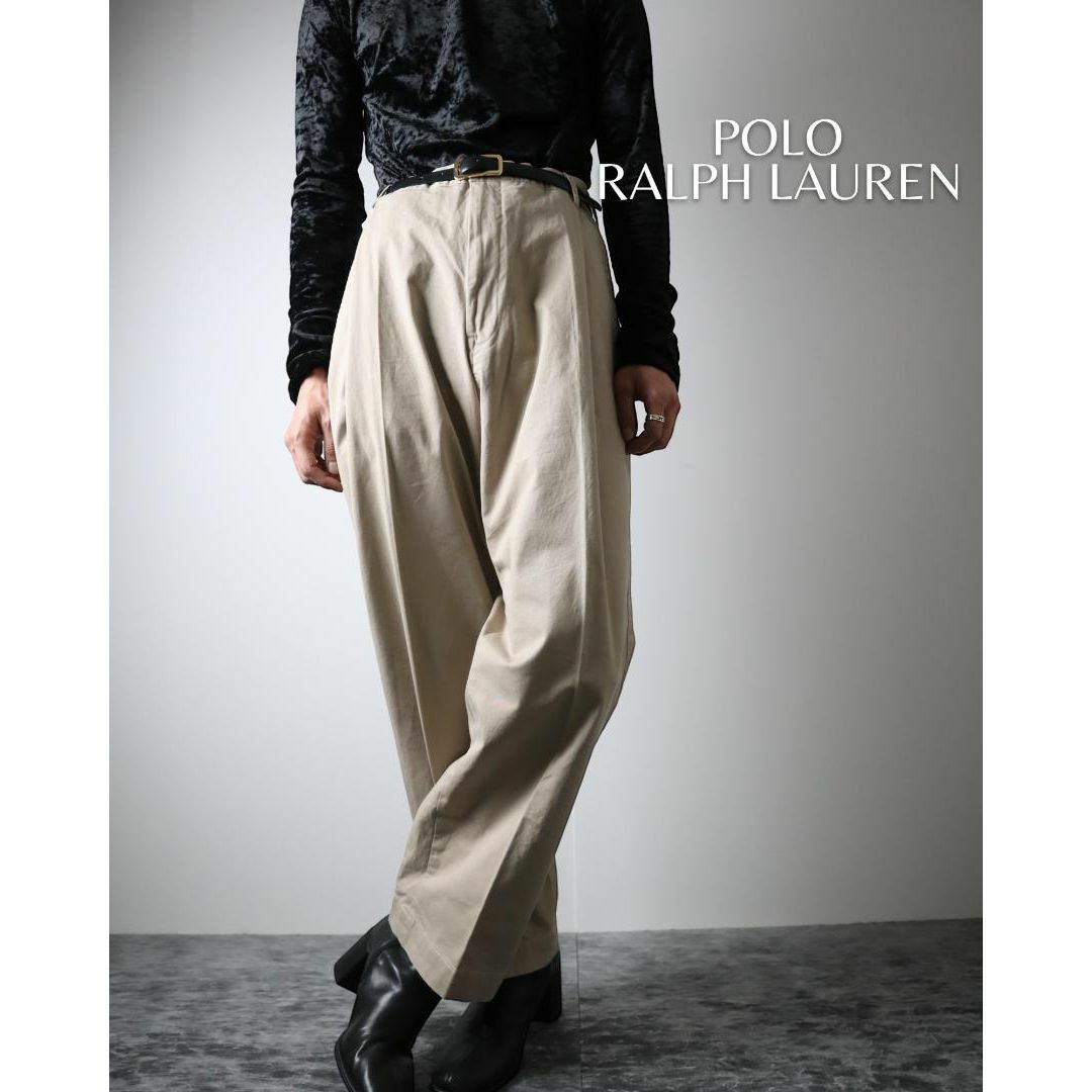 POLO RALPH LAUREN(ポロラルフローレン)の【ポロラルフローレン】ワイド ルーズ クラシック チノパン W46 ベージュ メンズのパンツ(チノパン)の商品写真