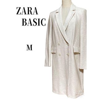 ザラ(ZARA)のZARA   チェスターコート　ロングコート　ホワイト系　M　お洒落(チェスターコート)