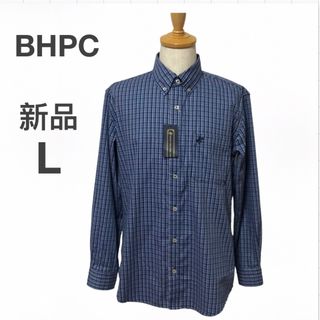 ビバリーヒルズポロクラブ(BEVERLY HILLS POLO CLUB（BHPC）)のBHPC 新品　ボタンダウンチェックワイシャツ 　刺繍　 紳士 お洒落 ビジネス(シャツ)