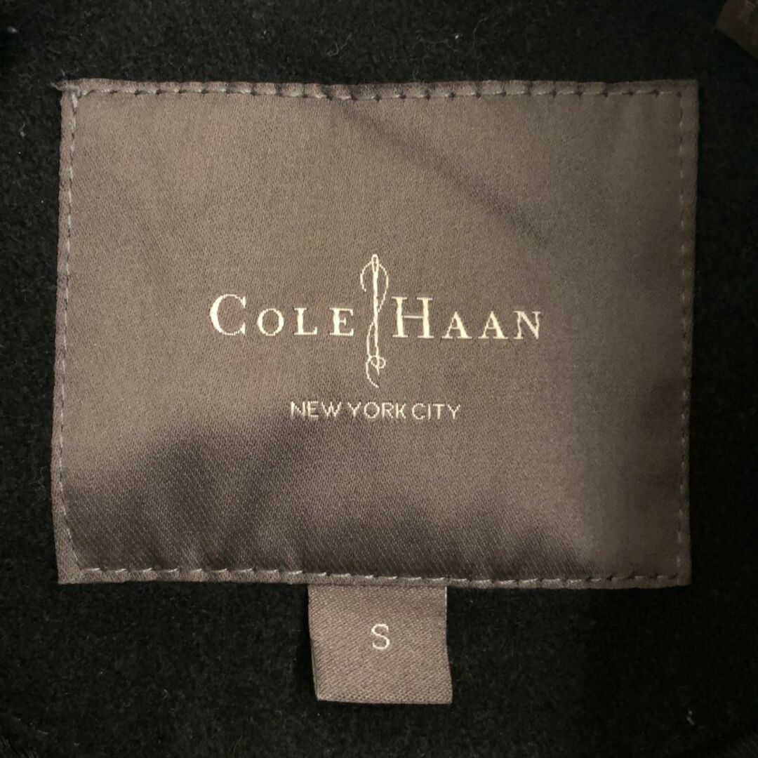 コールハーン 長袖 ウール チェスターコート S ブラック COLE HAAN レイヤードタイプ メンズ 古着 【240203】