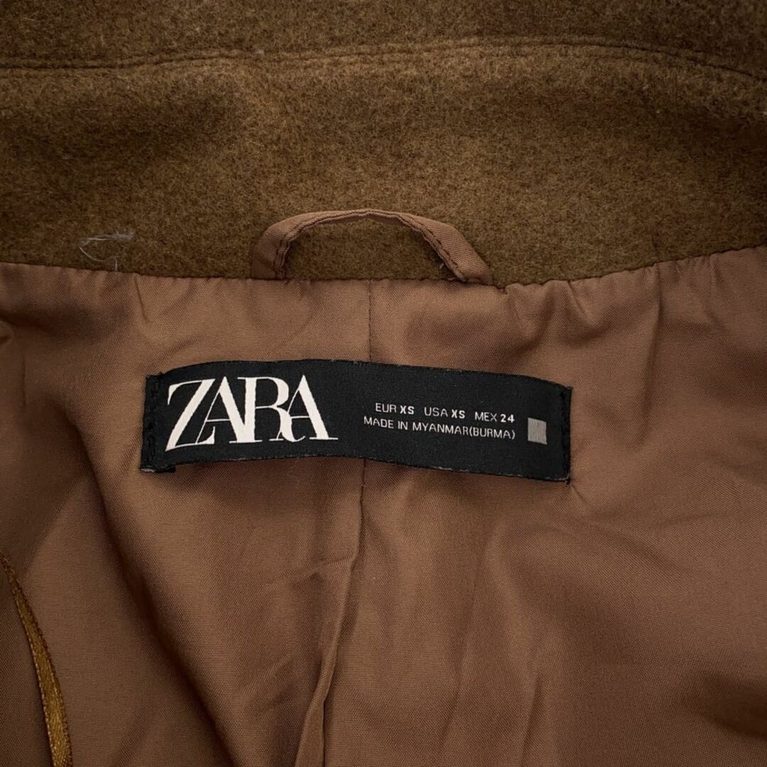 ZARA(ザラ)のザラ 長袖 チェスターコート XS ブラウン ZARA レディース 古着 【240203】 レディースのジャケット/アウター(チェスターコート)の商品写真