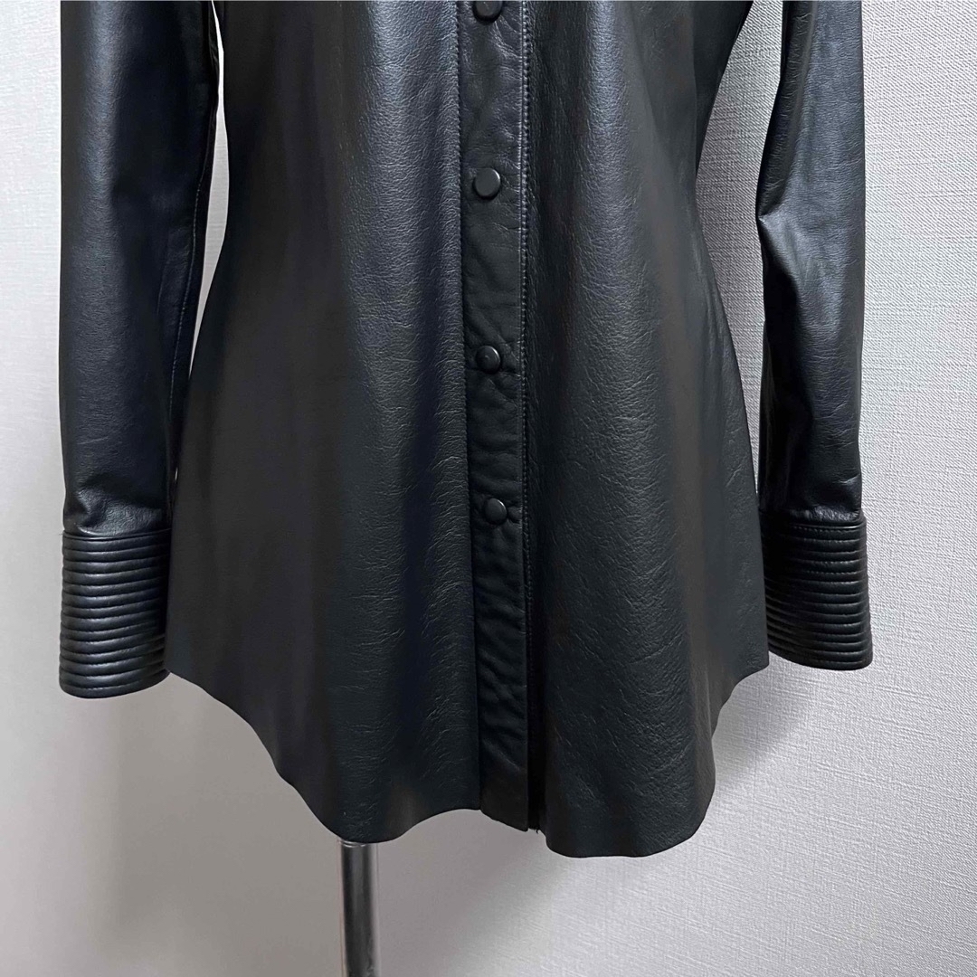 Jean Paul GAULTIER/ゴルチエ レザーシャツジャケット黒ブラック Jean Paul GAULTIER/ゴルチエ レザーシャツジャケット黒ブラック