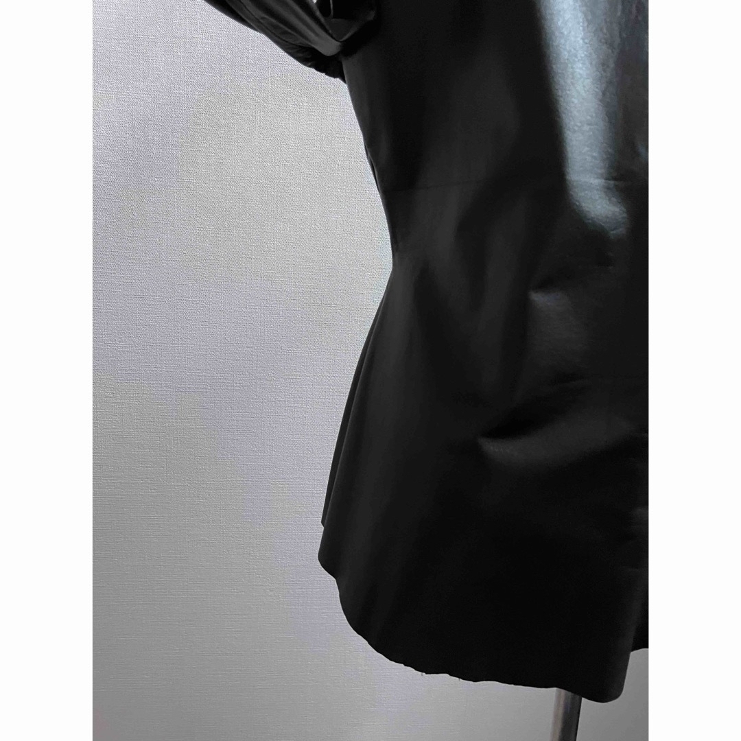 Jean-Paul GAULTIER(ジャンポールゴルチエ)のJean Paul GAULTIER/ゴルチエ レザーシャツジャケット黒ブラック レディースのジャケット/アウター(その他)の商品写真