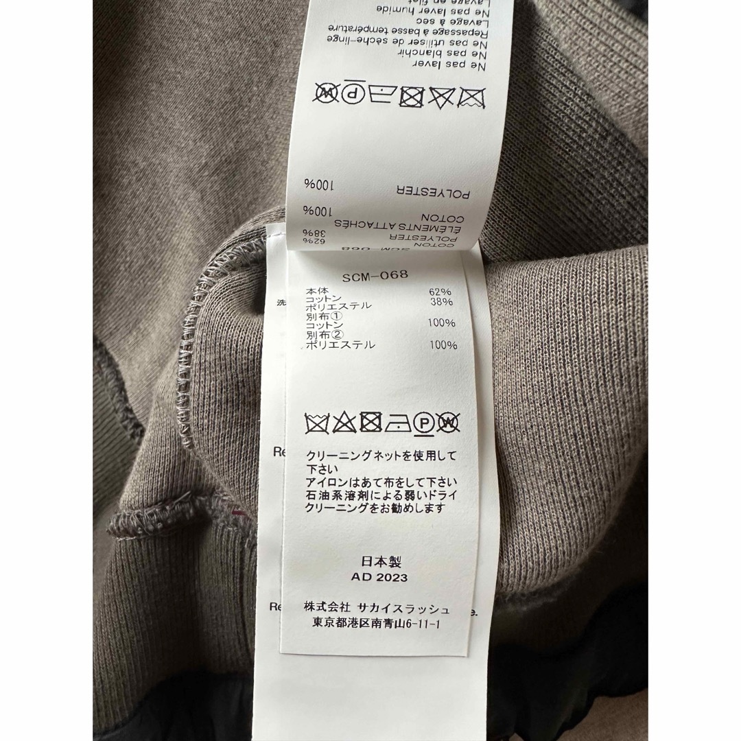 sacai(サカイ)の3新品 sacai サカイ メンズ S ロゴパッチ スポンジ スウェット シャツ メンズのトップス(スウェット)の商品写真