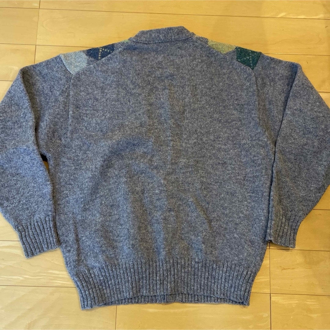 MACY CLUB／カーディガン／アーガイル／メンズL／ウール100％ メンズのトップス(カーディガン)の商品写真