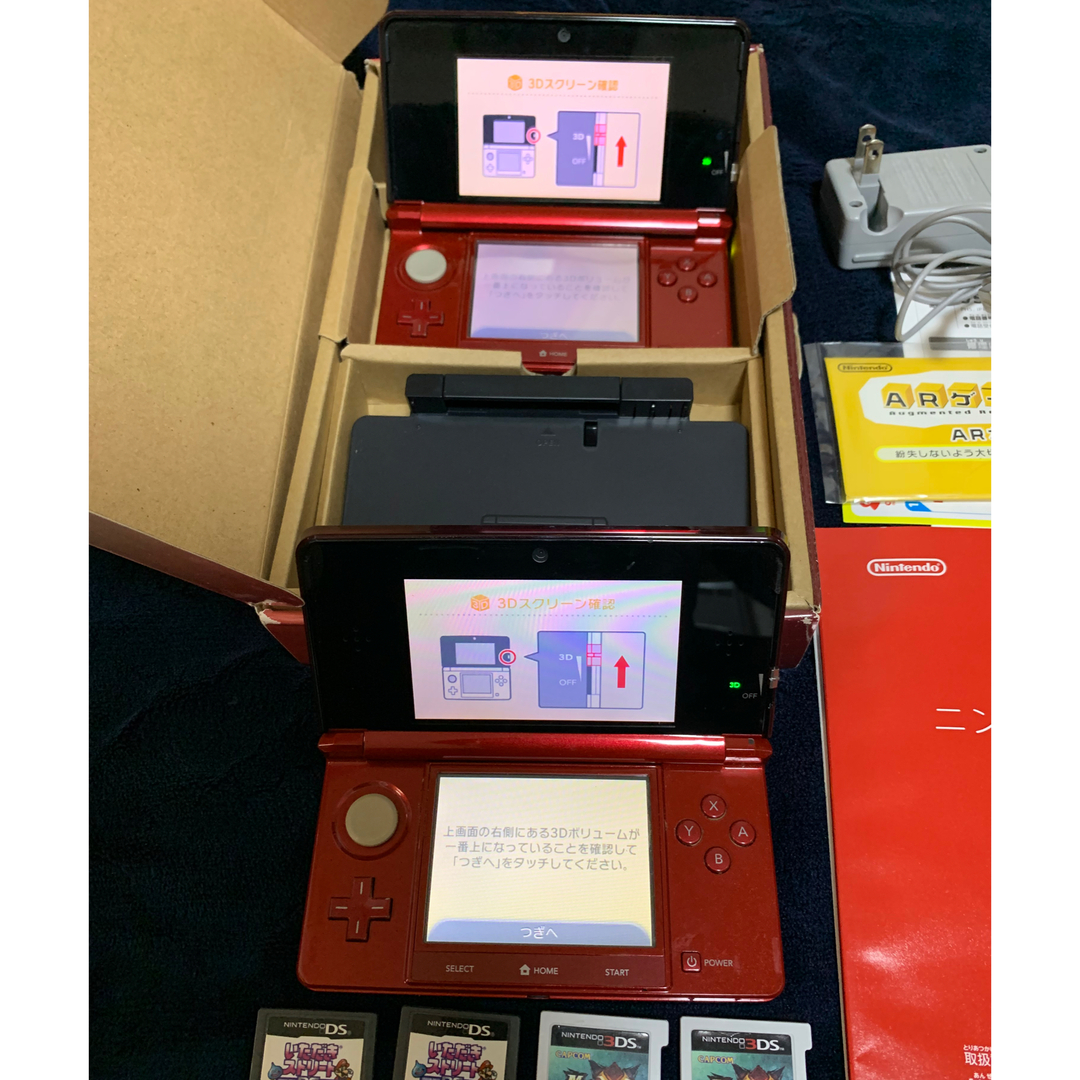 3ds new3ds　2台　メタリックレッド　ホワイト