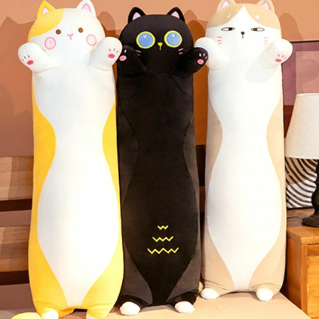 【色: 黒猫 キキちゃん】[Stylish Soda] 抱き枕 ぬいぐるみ 猫  インテリア/住まい/日用品の寝具(枕)の商品写真