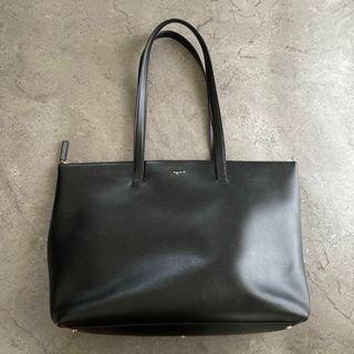 【美品】アニエスベー ビジネスバッグ トートバッグ A4 黒 ぶらっく ドット柄