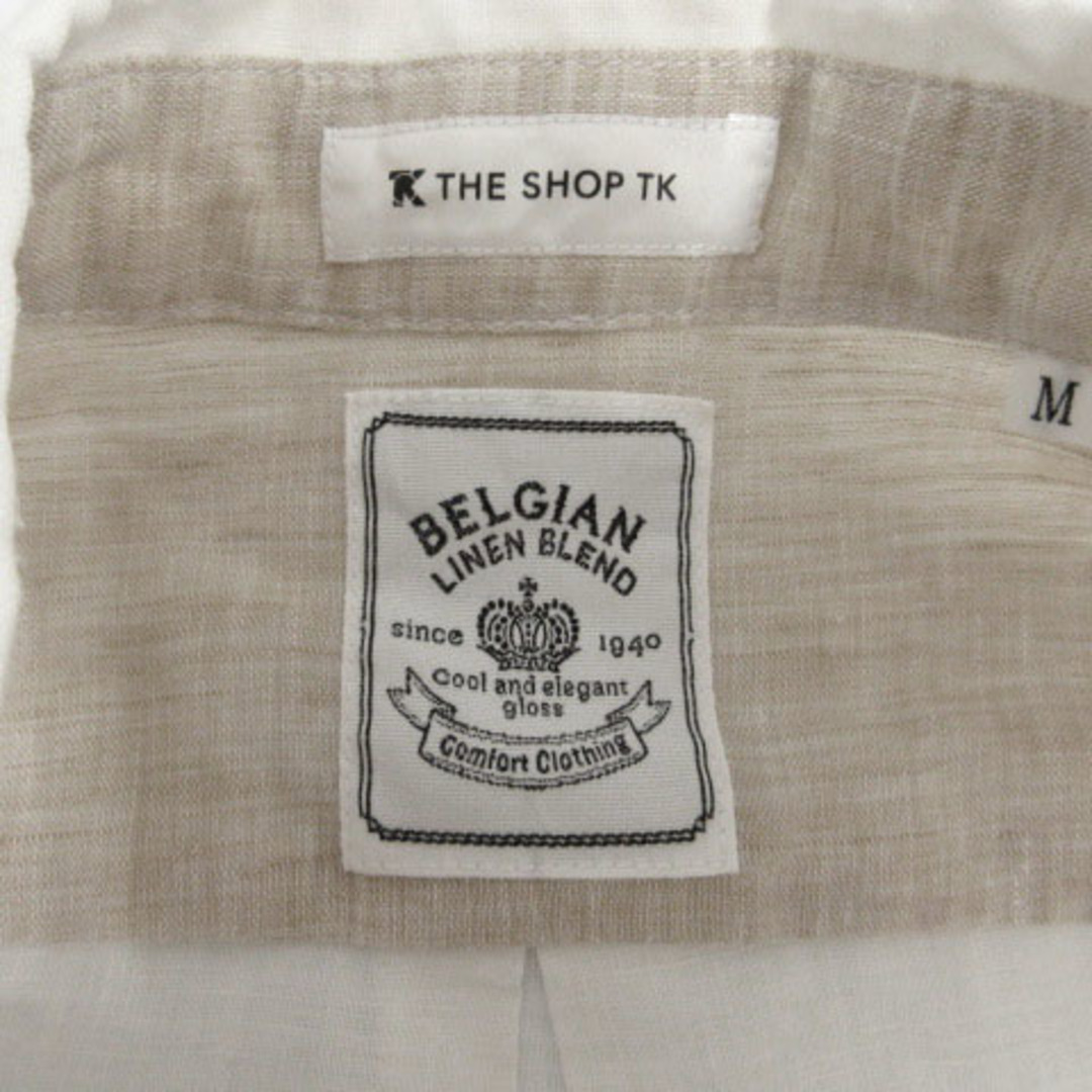 THE SHOP TK(ザショップティーケー)の THE SHOP TK シャツ ボタンダウン 七分袖 ベルギーリネン混 白 M メンズのトップス(シャツ)の商品写真