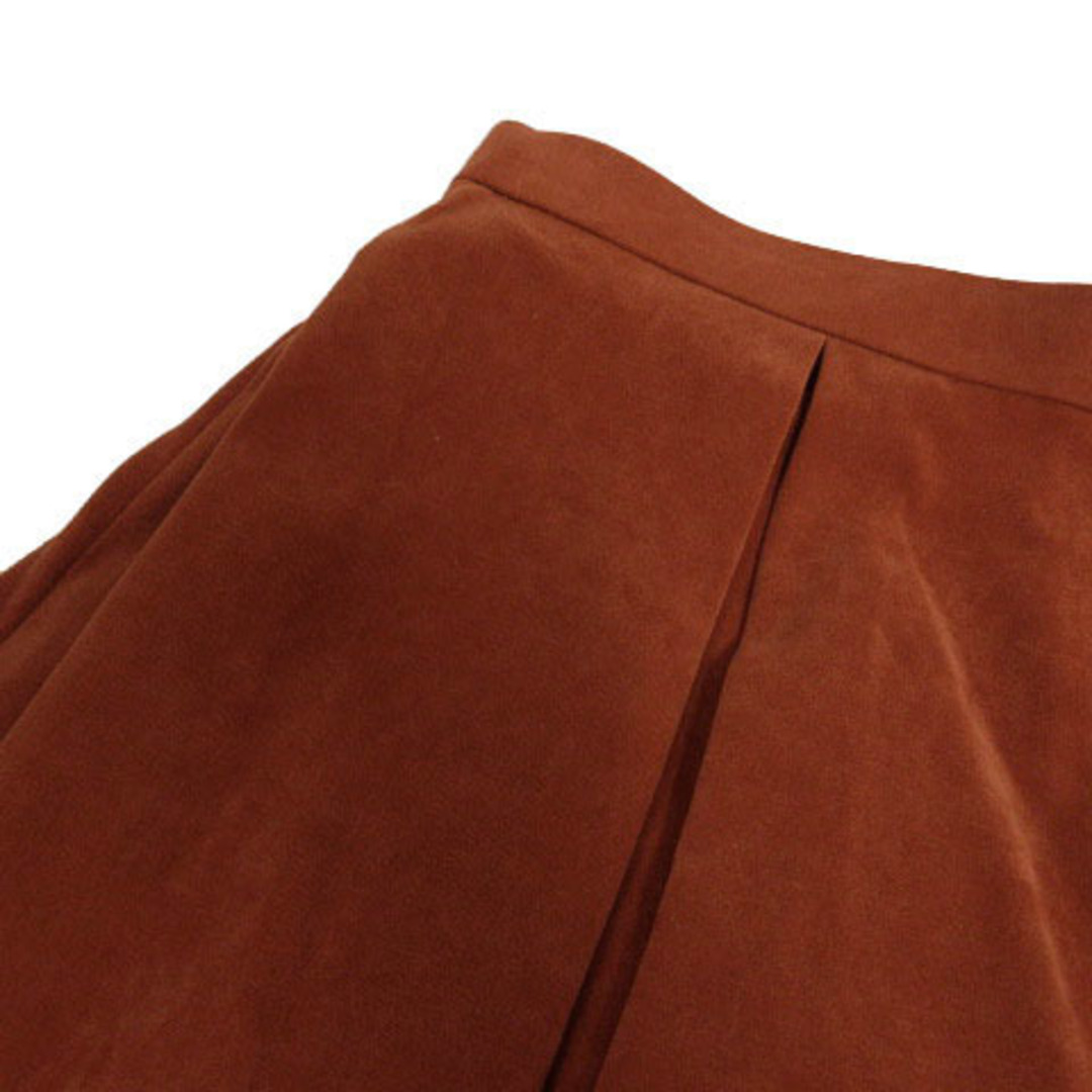 ROSSO(ロッソ)のROSSO スカート フレア ミディ丈 スウェード調 日本製 茶系 赤茶 36 レディースのスカート(ロングスカート)の商品写真
