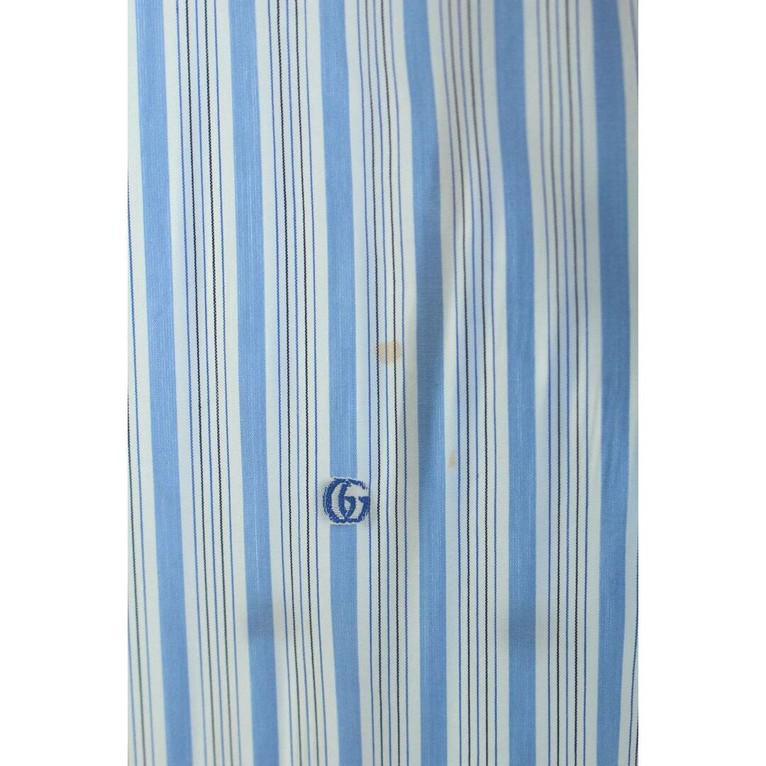 Gucci(グッチ)のグッチ  659875 ZAGV5 ストライプGG刺繍デザイン長袖シャツ メンズ 39 メンズのトップス(シャツ)の商品写真