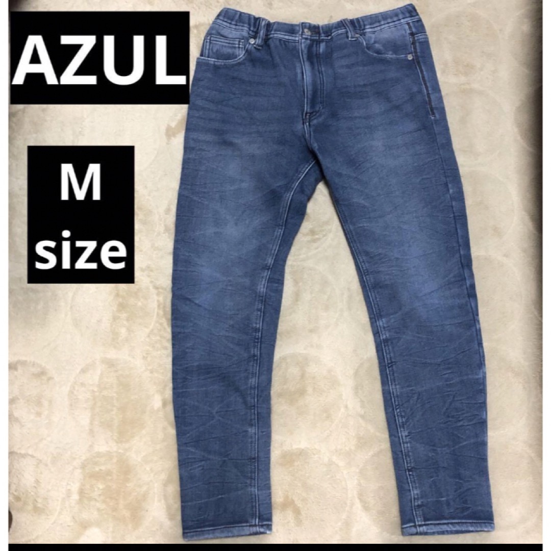 AZUL by moussy(アズールバイマウジー)のAZUL by moussy ソフトデニム　暖パン　ブルーmen's M メンズのパンツ(デニム/ジーンズ)の商品写真