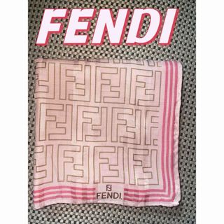 フェンディ(FENDI)のFENDI フェンディ ズッカ柄 タオルハンカチ スカーフ レア ブランド(バンダナ/スカーフ)