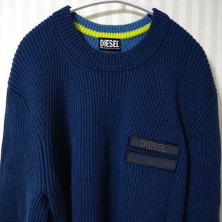 新品　DIESEL ディーゼル　ダメージ加工　ニット セーター　青　M ブルー