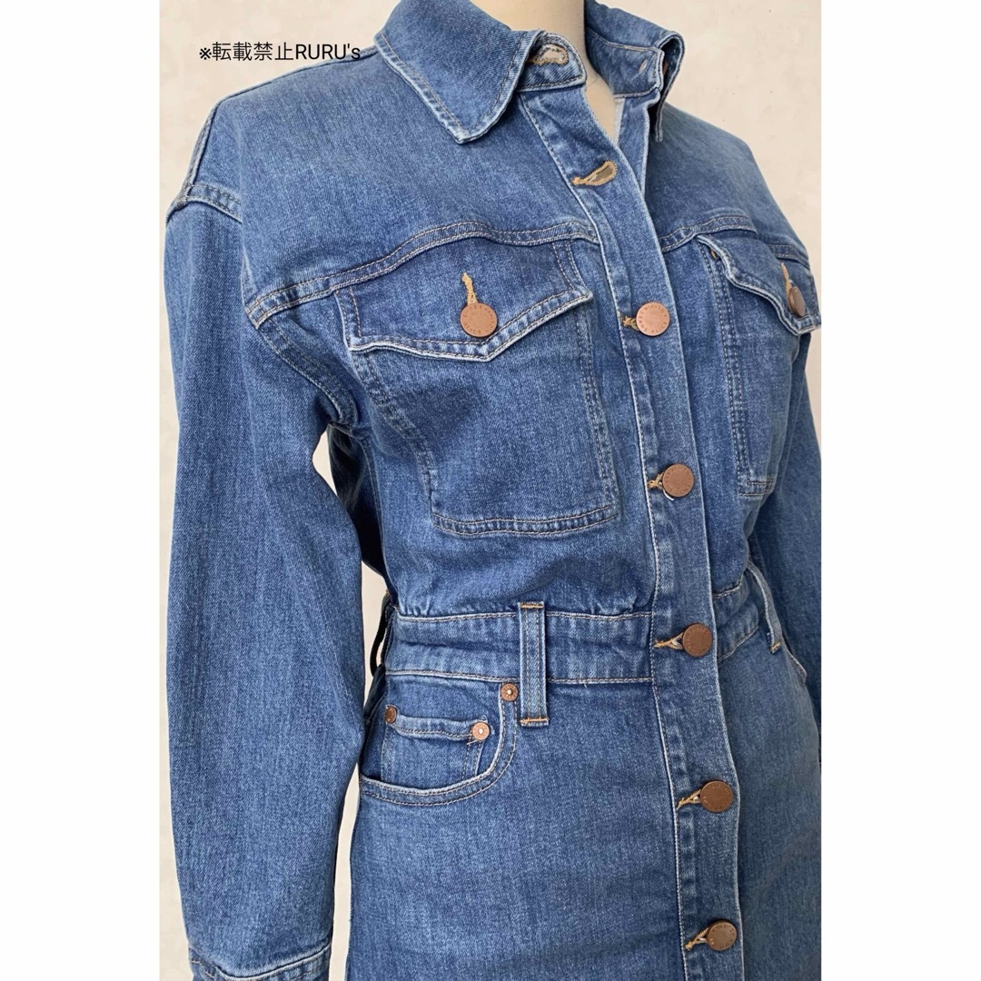 新品 alice+olivia 2way デニムシャツワンピース リベットボタン 新品 alice+olivia 2way デニムシャツワンピース リベットボタン