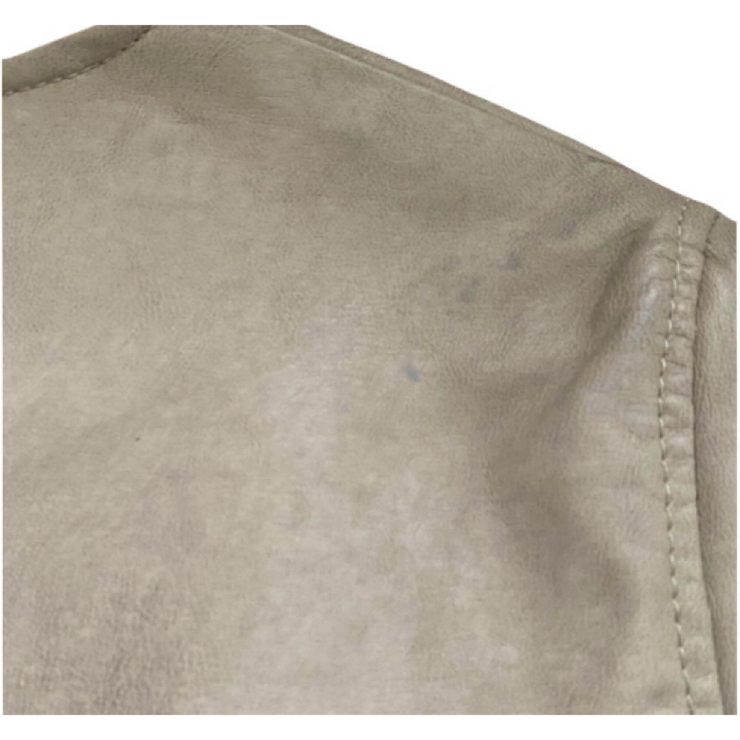 しまむら(シマムラ)のしまむら 合皮ブルゾン レザージャケット ジャケット ベージュ M レディースのジャケット/アウター(ブルゾン)の商品写真