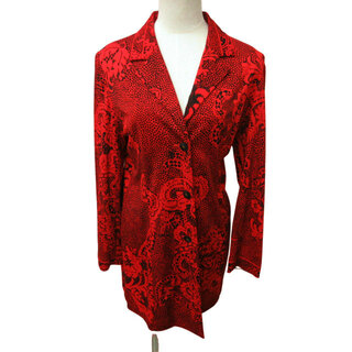 レオナール(LEONARD)のレオナール FASHION 美品 シャツジャケット ブレザー 赤 M IBO47(テーラードジャケット)