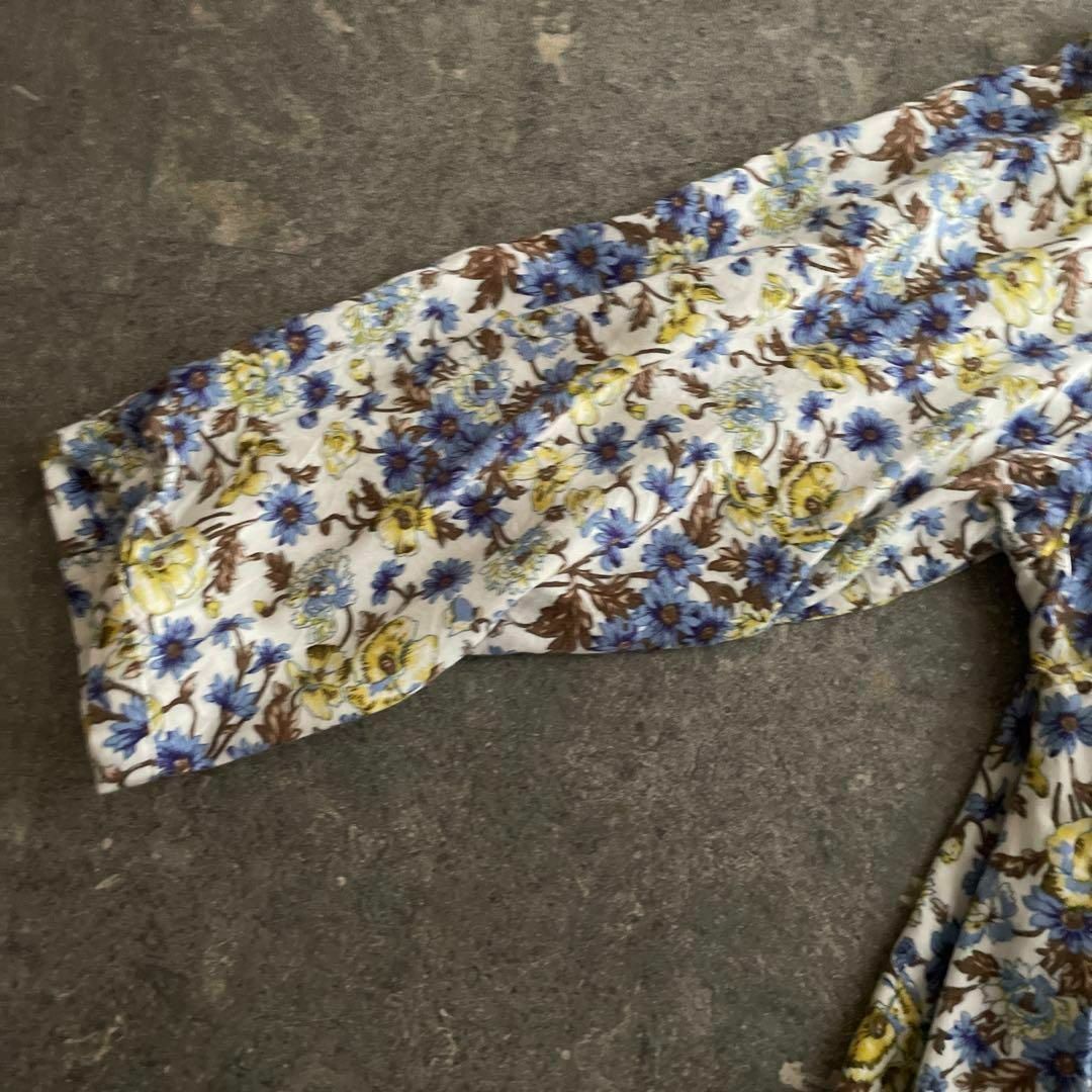 花柄 フラワー ブラウス シャツ トップス 七分袖 可愛い エレガント レディースのトップス(シャツ/ブラウス(長袖/七分))の商品写真