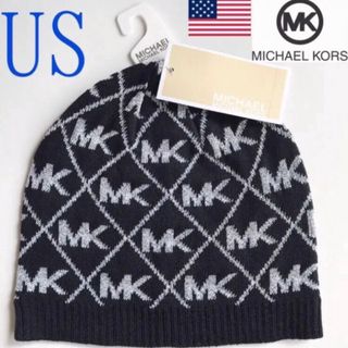 マイケルコース(Michael Kors)の【新品】USA マイケルコース ニット帽 ブラック×シルバーラメ(ニット帽/ビーニー)