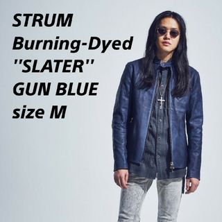 ストラム(STRUM)のSTRUM Burning-Dyed ''SLATER'' Gun Blue M(ライダースジャケット)