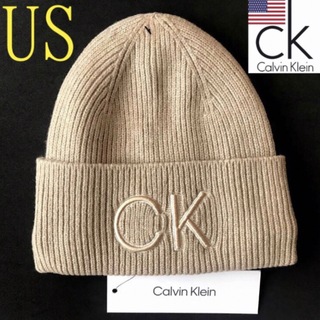 Calvin Klein - レア【新品】カルバンクライン USA ニット帽 ベージュ 帽子