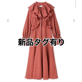 リリーブラウン(Lily Brown)の【新品】LILYBROWN フリルトリムクレープロングワンピース(ロングワンピース/マキシワンピース)