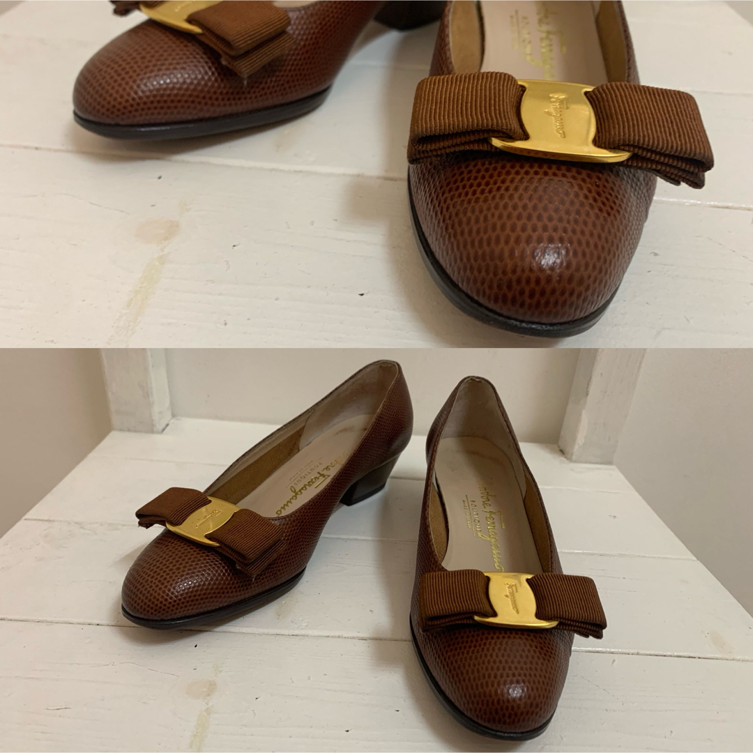 Ferragamo(フェラガモ)のSalvatore Farragamo ITALY製 リザード型押し パンプス レディースの靴/シューズ(ハイヒール/パンプス)の商品写真