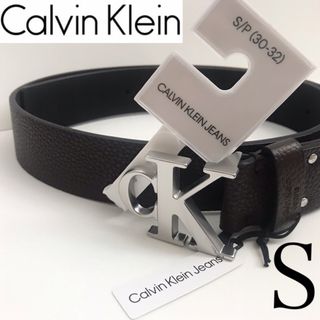 カルバンクライン(Calvin Klein)のレア【新品】USAカルバンクライン メンズ レザーベルト S/P 30-32(ベルト)