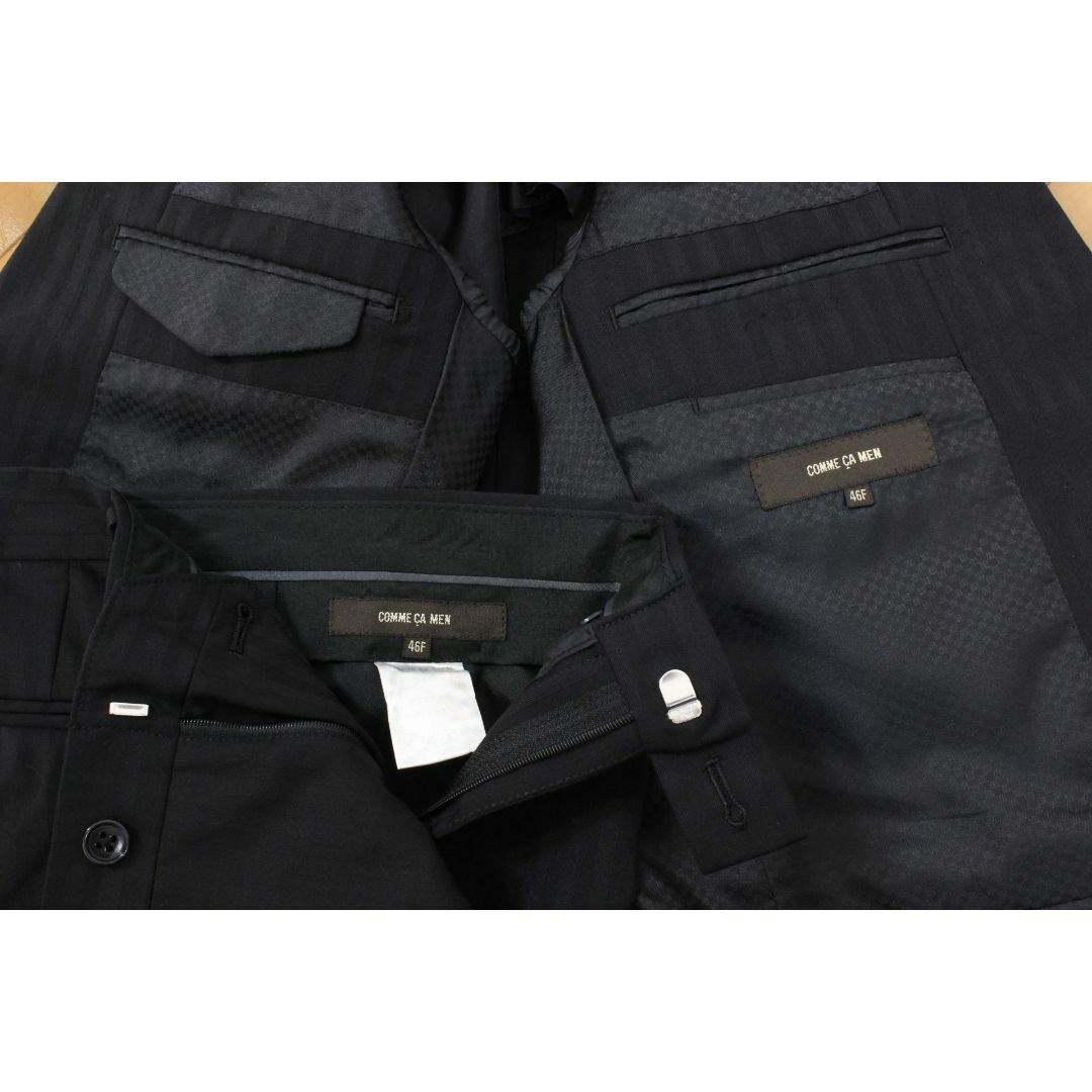 COMME CA MEN(コムサメン)の04【極美品】コムサメン スーツ 46F メンズ L A6～A7 黒 春夏秋 メンズのスーツ(セットアップ)の商品写真