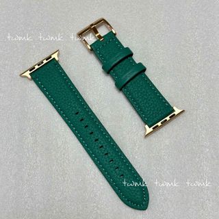 【Apple Watch対応】ベルト レザー 緑 (サイズ42) / 新品未使用(レザーベルト)