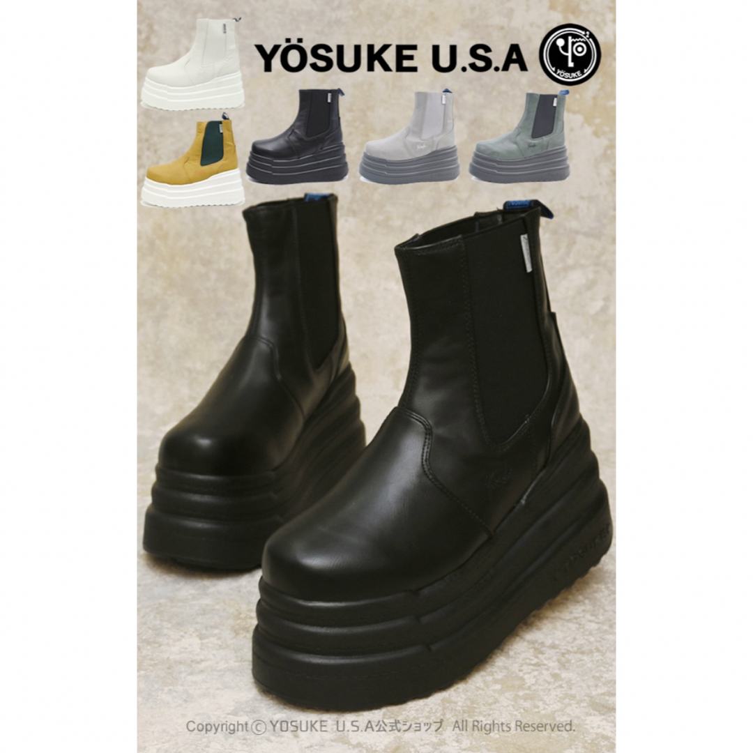 YOSUKE(ヨースケ)のYOSUKE 厚底9cm 厚底フラットソール レディースの靴/シューズ(ブーツ)の商品写真