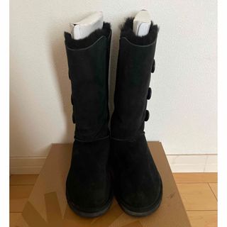 アグオーストラリア(UGG AUSTRALIA)の美品UGG アグ　ムートンブーツ ロング ベイリーボタン トリプレット 黒 25(ブーツ)