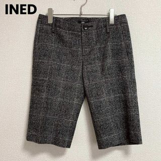 INED - st481 INED イネド ハーフパンツ 秋冬 グレー ゴールドラメ