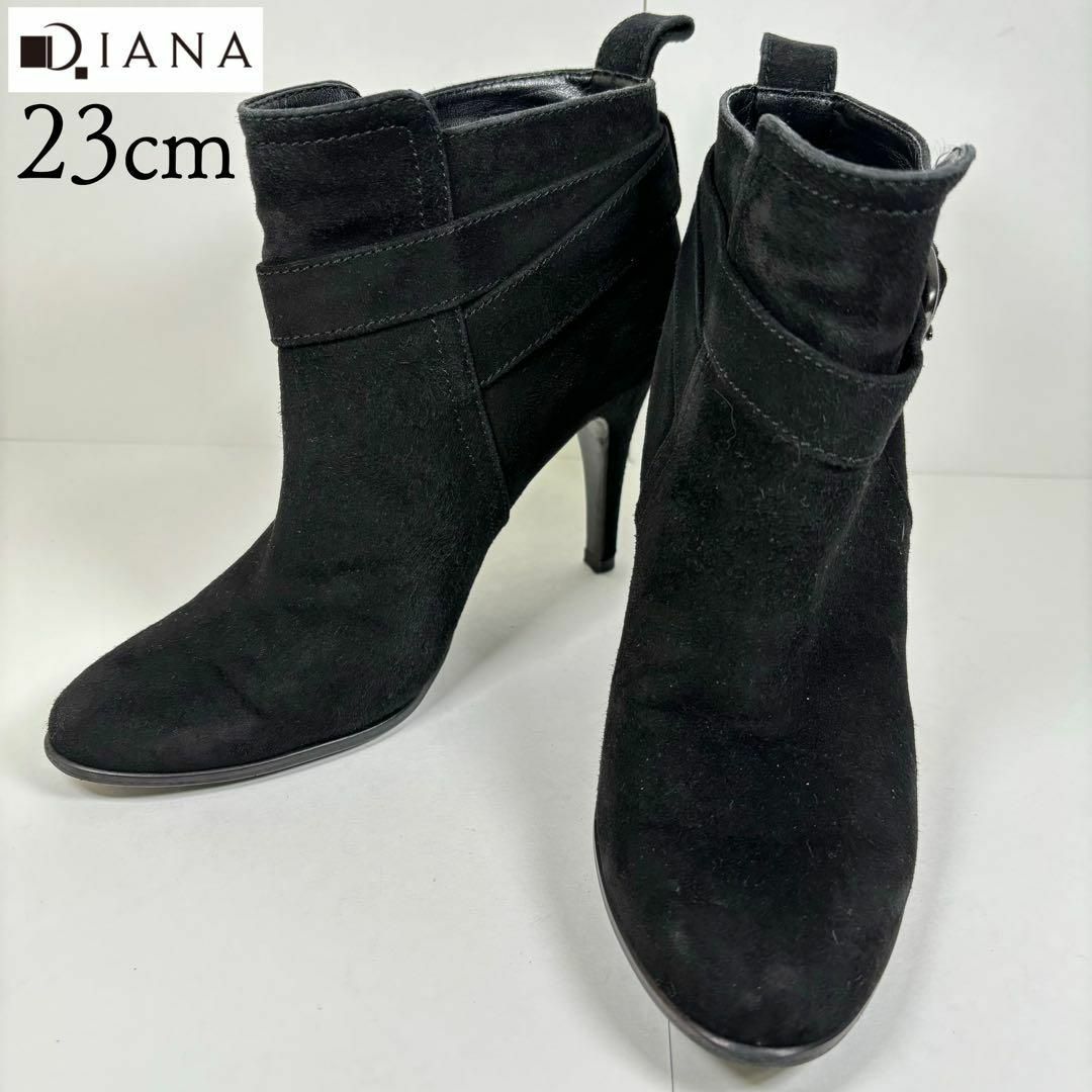 DIANA(ダイアナ)のDIANA ダイアナ 23 ベルト スエード ショートブーツ 黒 レディースの靴/シューズ(ブーツ)の商品写真
