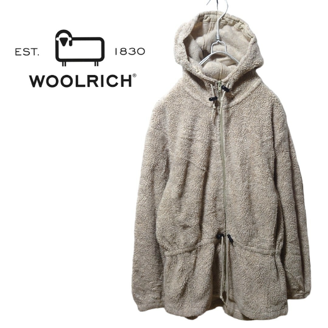 WOOLRICH(ウールリッチ)の【WOOLRICH】90's USA製 ボアフリースジャケット フーディS288 レディースのジャケット/アウター(その他)の商品写真