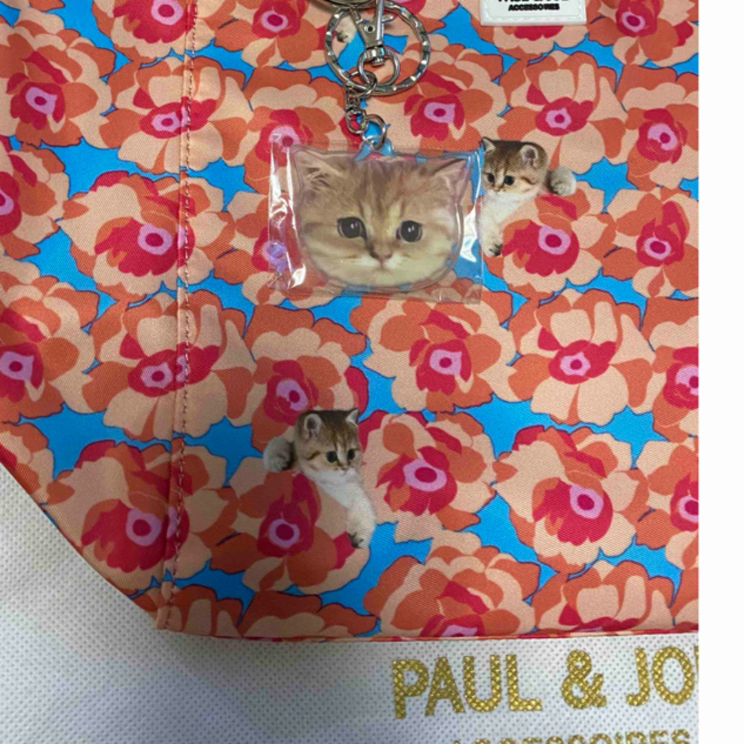 PAUL & JOE(ポールアンドジョー)のポール&ジョー　トートバッグ　猫　ネコ　ナイロン　新品　ミニトート　キーホルダー レディースのバッグ(トートバッグ)の商品写真
