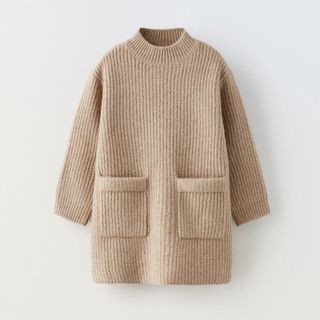 ザラキッズ(ZARA KIDS)のポケット付きニットワンピース 116cm(ワンピース)