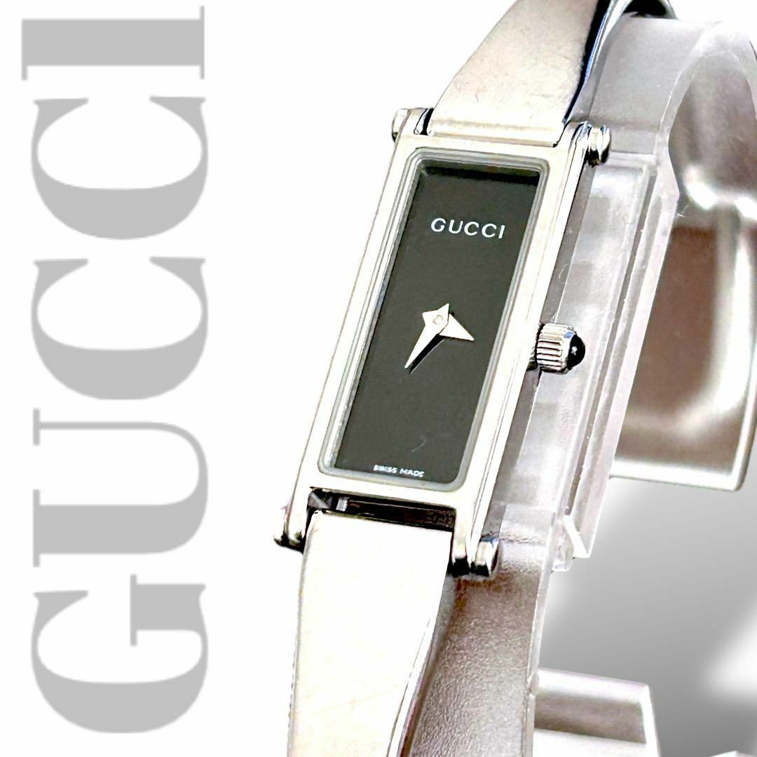 美品　グッチ レディース腕時計 バングルウォッチ 1500L ブラック文字盤 | フリマアプリ ラクマ